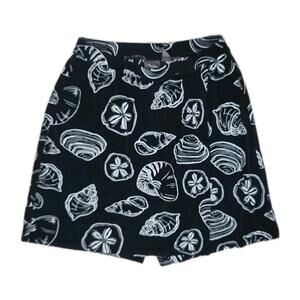 Chicos Travelers Skort Size 0 Black Sea Shells Beach Us Size 4
